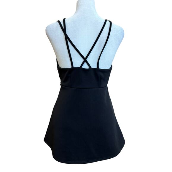 Express Babydoll Top Women Small Black Straps Fairy Grunge Y2K Flowy Stretch New - Picture 4 of 8